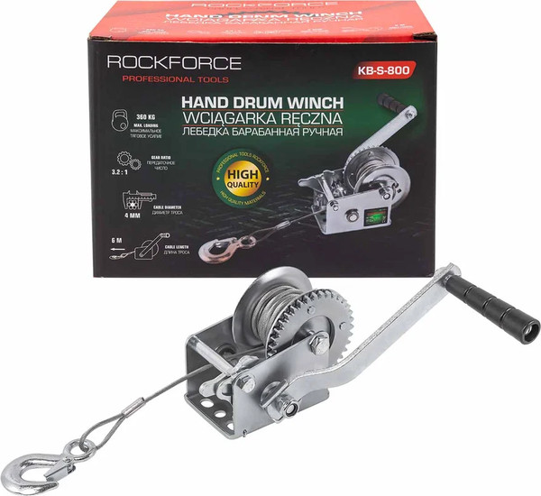 Изображение товара Лебедка ручная RockForce RF-KB-S-800 (59187)