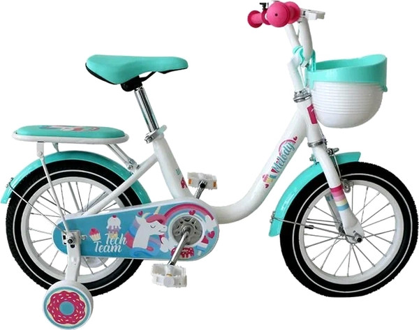 Изображение товара Детский велосипед Tech Team Melody 14 (морская волна/бирюзовый, разобранный, в коробке)