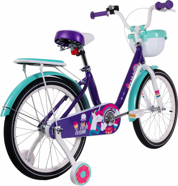 Изображение товара Детский велосипед Tech Team Melody 18 / NN012357 (фиолетовый/бирюзовый, разобранный, в коробке)