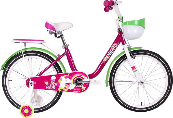 Изображение товара Детский велосипед Tech Team Melody 20 (красный/зеленый, разобранный, в коробке)