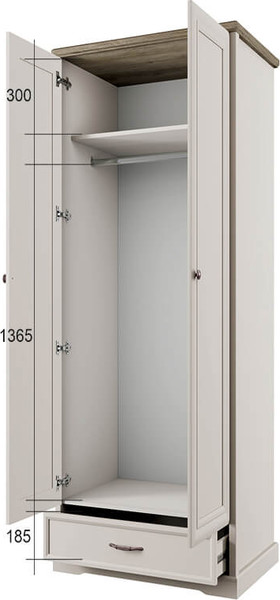 Изображение товара Шкаф Anrex Toscana New 2DG1S (персидский жемчуг/каньон)