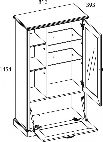 Изображение товара Шкаф с витриной Anrex Toscana New 1V1D3N (персидский жемчуг/каньон)