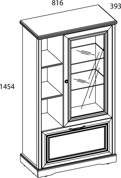 Изображение товара Шкаф с витриной Anrex Toscana New 1V1D3N (персидский жемчуг/каньон)