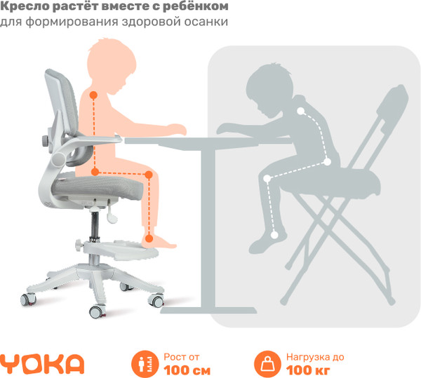 Изображение товара Кресло детское Yoka YC-10 Vally (серый)