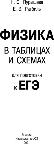 Изображение товара Учебное пособие АСТ ЕГЭ. Физика в таблицах и схемах для подготовки к ЕГЭ (Пурышева Наталия, Ратбиль Елена)