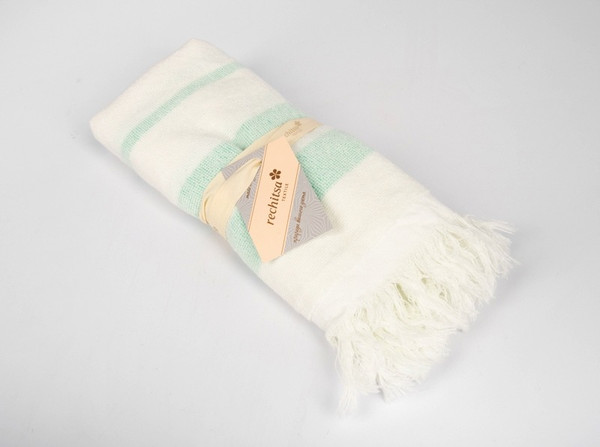 Изображение товара Полотенце Речицкий текстиль Джаз Махра 45х90 / 3с403.211к1 (изумрудный/молоко)