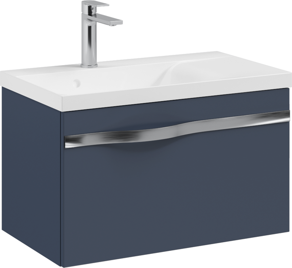 Изображение товара Тумба под умывальник Lauter Eva 69 (гранатовый полуматовый, ручка из матовой стали)