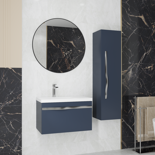 Изображение товара Тумба под умывальник Lauter Eva 69 (гранатовый полуматовый, ручка из матовой стали)