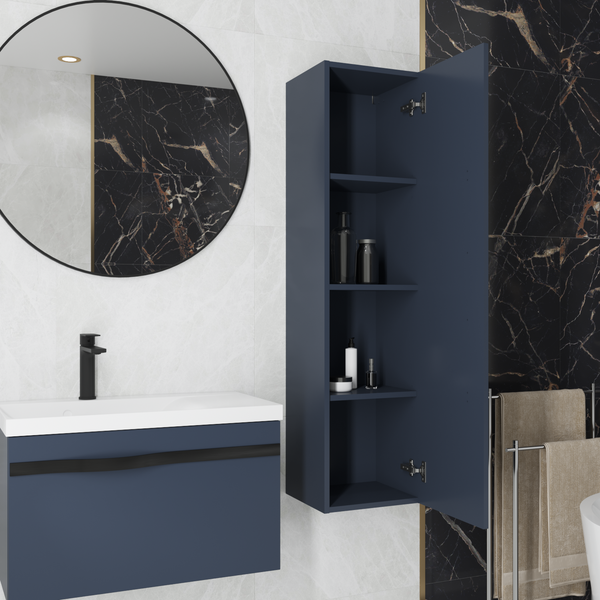 Изображение товара Тумба под умывальник Lauter Eva 69 (гранатовый полуматовый, ручка черная матовая сталь)