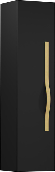 Изображение товара Шкаф-полупенал для ванной Lauter Навесной Eva (черный матовый, ручка золото матовая сталь)