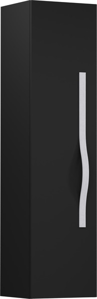 Изображение товара Шкаф-полупенал для ванной Lauter Навесной Eva (черный матовый, ручка из матовой стали)