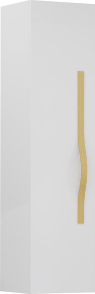 Изображение товара Шкаф-полупенал для ванной Lauter Навесной Eva (белый глянец, ручка золото матовая сталь)