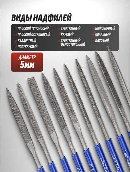 Изображение товара Набор надфилей Yataforce YF-6165 (60889)