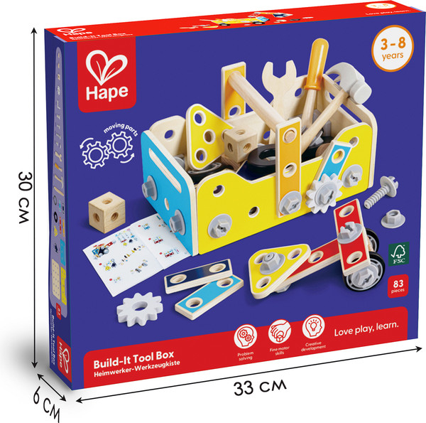 Изображение товара Конструктор Hape Мастерская Ящик для инструментов / E3220_HP