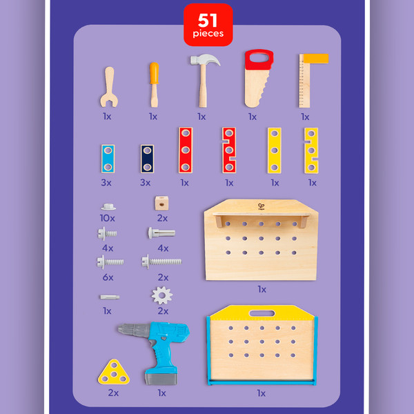 Изображение товара Верстак-стол игрушечный Hape Моя мастерская / E3221_HP