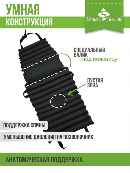 Изображение товара Накидка на автомобильное сиденье Smart Textile Гемо-Комфорт Авто 100x44 / T274 (черный)