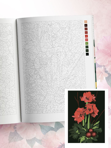 Изображение товара Раскраска-антистресс Эксмо Прекрасные цветы. Раскраска по номерам (Мендес Шарлотта)