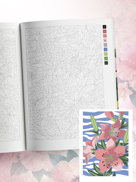 Изображение товара Раскраска-антистресс Эксмо Прекрасные цветы. Раскраска по номерам (Мендес Шарлотта)