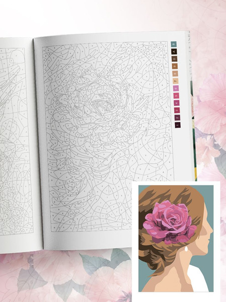 Изображение товара Раскраска-антистресс Эксмо Прекрасные цветы. Раскраска по номерам (Мендес Шарлотта)