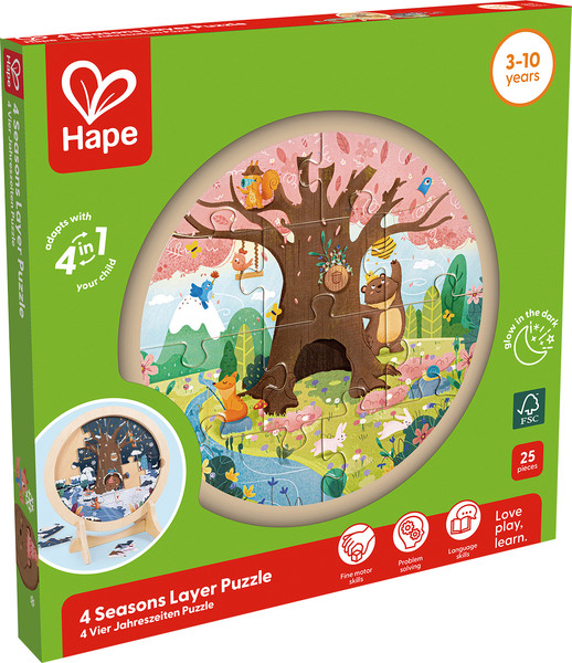 Изображение товара Развивающая игра Hape Умняша пазлы Времена Года / E1653_HP