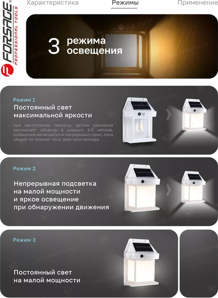 Изображение товара Набор бра уличных Forsage F-WL6009 (62126), (3шт, белый)