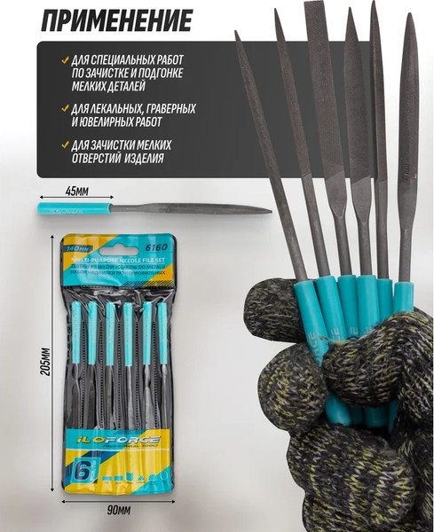 Изображение товара Набор надфилей ILOforce IF-6160 (60865)