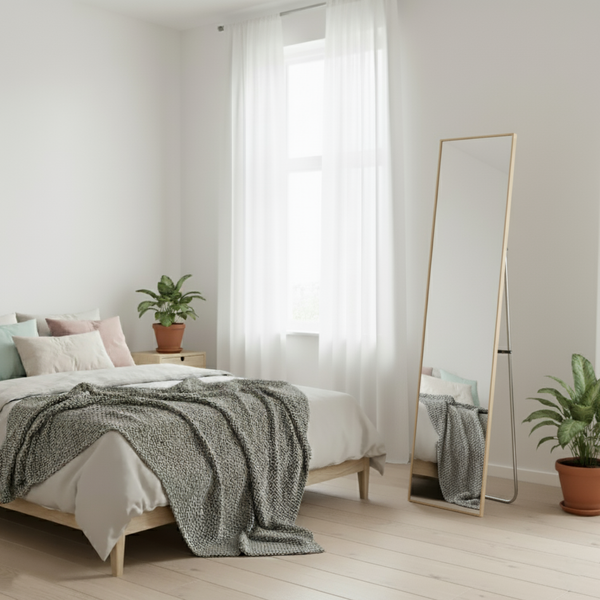 Изображение товара Зеркало Saniteco Right Angle 151x42 (золото)