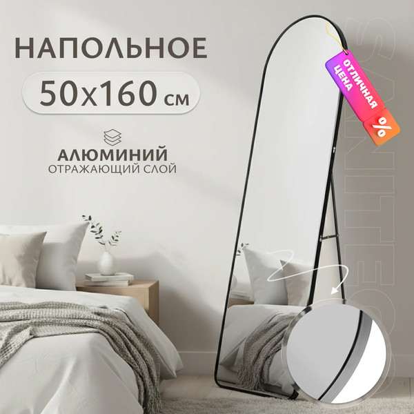Изображение товара Зеркало Saniteco B-03 напольное 160x50 (черный)