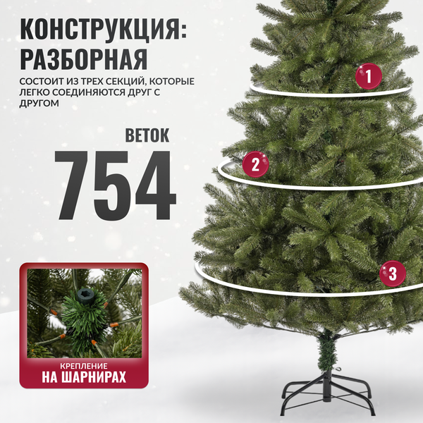 Изображение товара Ель искусственная Winter Fun Drop 180 / 1964 full PE