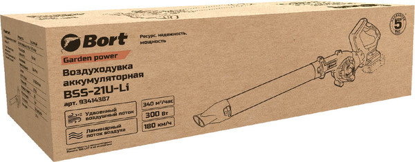 Изображение товара Воздуходувка аккумуляторная Bort BSS-21U-Li (93414387)
