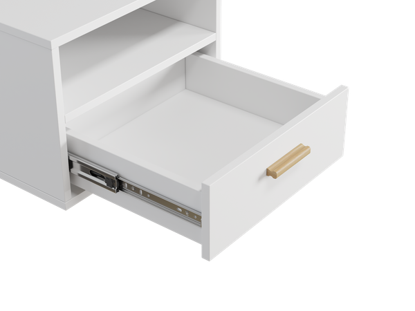 Изображение товара Прикроватная тумба ЛофтМебель Олимпик №2 / VR-00003272 (белый)