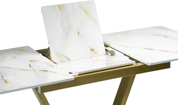 Изображение товара Обеденный стол Woodville Бугун / 500006 (белый/золото)