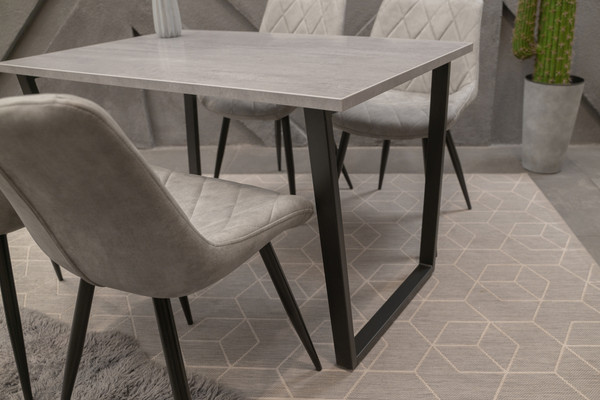 Изображение товара Обеденный стол Notta Лота Лофт 120 25 мм / 489666 (бетон/черный матовый)