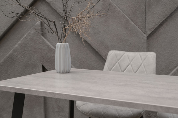 Изображение товара Обеденный стол Notta Лота Лофт 120 25 мм / 489666 (бетон/черный матовый)