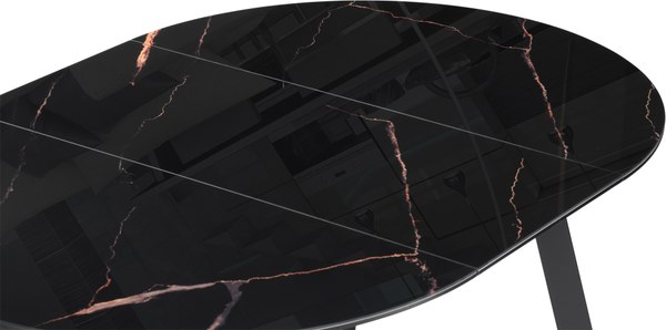 Изображение товара Обеденный стол Woodville Алингсос 100-140х100х76 / 532386 (обсидиан/черный)