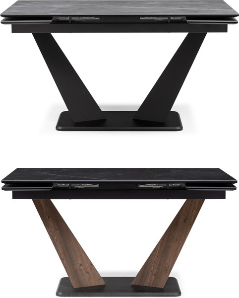 Изображение товара Обеденный стол Woodville Кели 140-200х80х76 / 588010 (белый/черный)