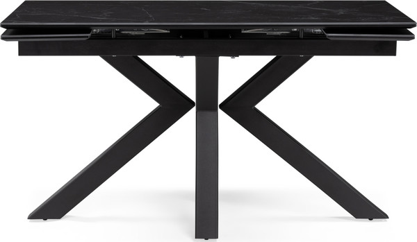 Изображение товара Обеденный стол Woodville Бронхольм 140-200х80х77 / 532397 (черный мрамор/черный)