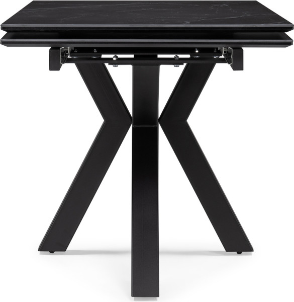 Изображение товара Обеденный стол Woodville Бронхольм 140-200х80х77 / 532397 (черный мрамор/черный)