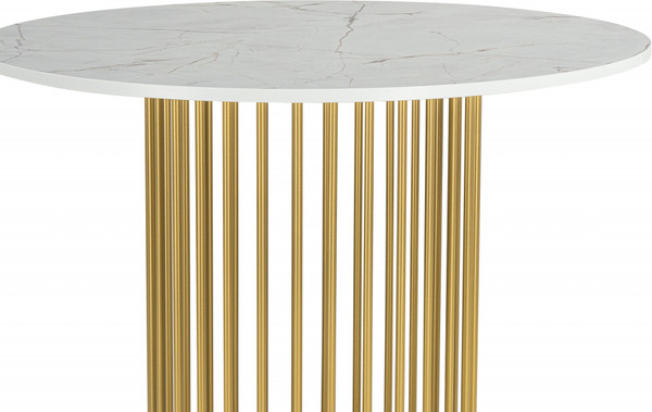 Изображение товара Обеденный стол Woodville Берту 90х90х75 / 611360 (оникс/золото)