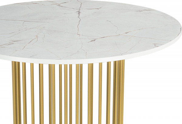 Изображение товара Обеденный стол Woodville Берту 90х90х75 / 611360 (оникс/золото)