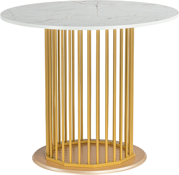 Изображение товара Обеденный стол Woodville Берту 90х90х75 / 611360 (оникс/золото)