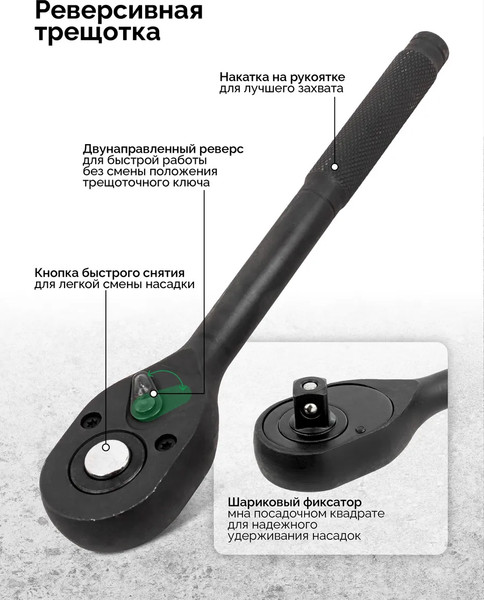 Изображение товара Набор головок слесарных RockForce RF-4122-5 (64 933)
