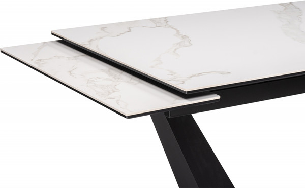 Изображение товара Обеденный стол Woodville Кели 140-200х80х76 / 588010 (белый/черный)