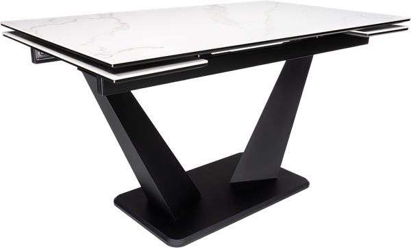 Изображение товара Обеденный стол Woodville Кели 140-200х80х76 / 588010 (белый/черный)