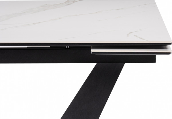 Изображение товара Обеденный стол Woodville Кели 140-200х80х76 / 588010 (белый/черный)