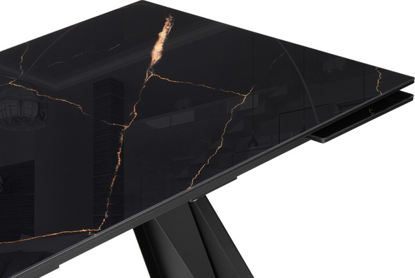 Изображение товара Обеденный стол Woodville Хорсборо 140-200х80х79 / 588007 (обсидиан/черный)