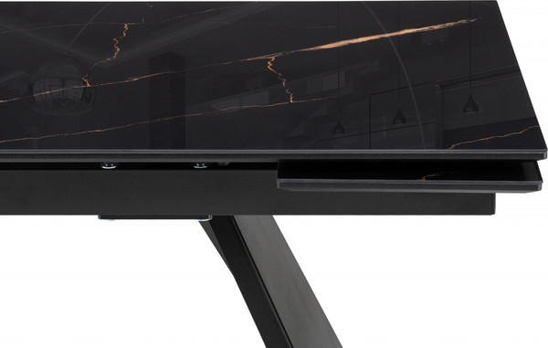 Изображение товара Обеденный стол Woodville Хорсборо 140-200х80х79 / 588007 (обсидиан/черный)