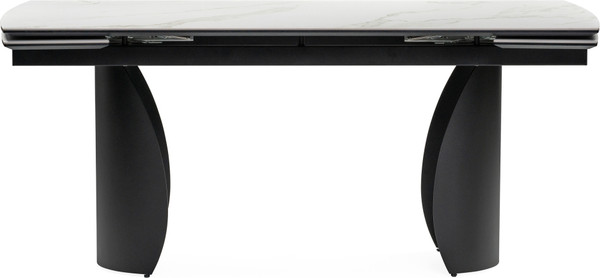 Изображение товара Обеденный стол Woodville Готланд 160-220х90х79 / 553534 (белый мрамор/черный)