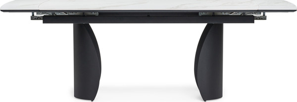 Изображение товара Обеденный стол Woodville Готланд 160-220х90х79 / 553534 (белый мрамор/черный)