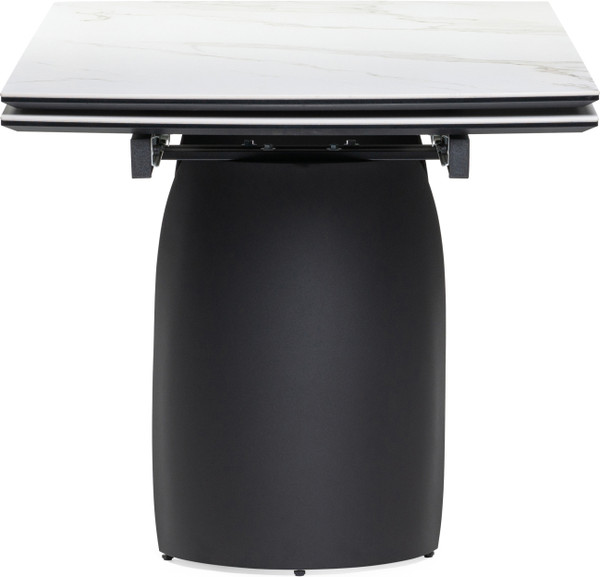 Изображение товара Обеденный стол Woodville Готланд 160-220х90х79 / 553534 (белый мрамор/черный)